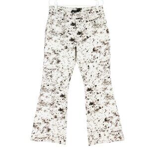 NWT Forever 21 Women's Brown & White Animal Print Flared Jeans Mid‎ Rise Size 31